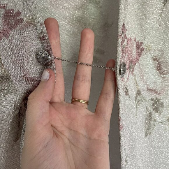 Arianna by Rachel Kaye vintage grandma style padded shoulders floral cardigan - Picture 5 of 8